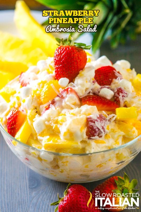 strawberry pineapple ambrosia salad