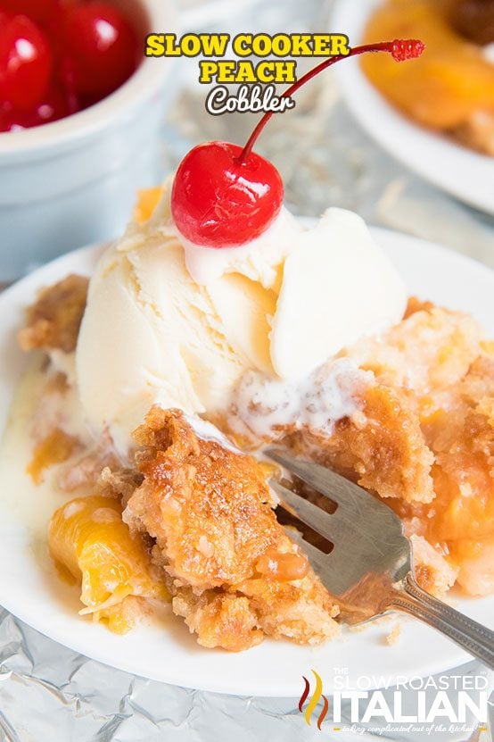 Crock Pot Peach Cobbler