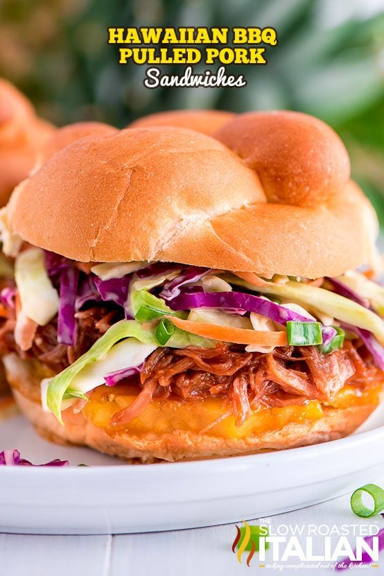 Hawaiian bbq pulled pork sandwich