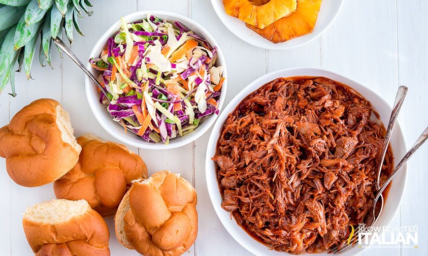 ingredients for Hawaiian pulled pork sandwiches
