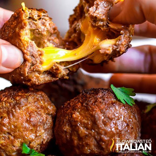 cheesy stuffed taco meatballs