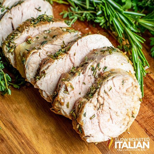 Slices of Herb Roasted Pork Tenderloin