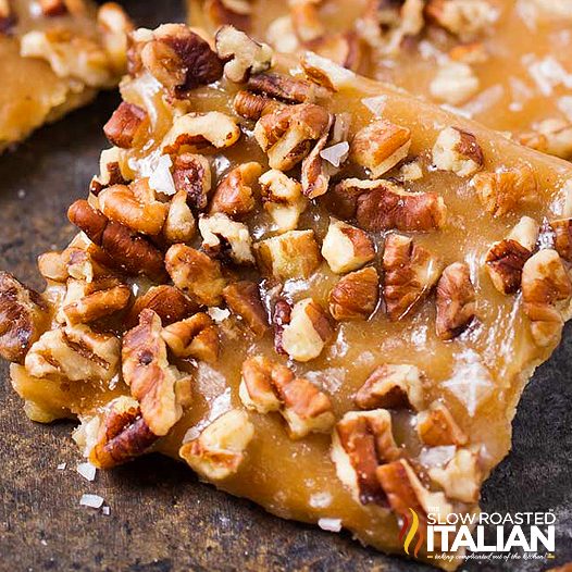 Salted Caramel Pecan Toffee Bars