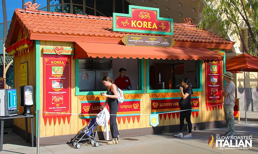 Korean food kiosk at Disneyland's lunar new year