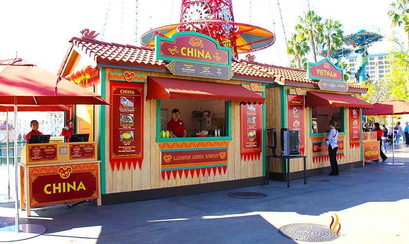 Chinese and Vietnamese food booths at Disneyland