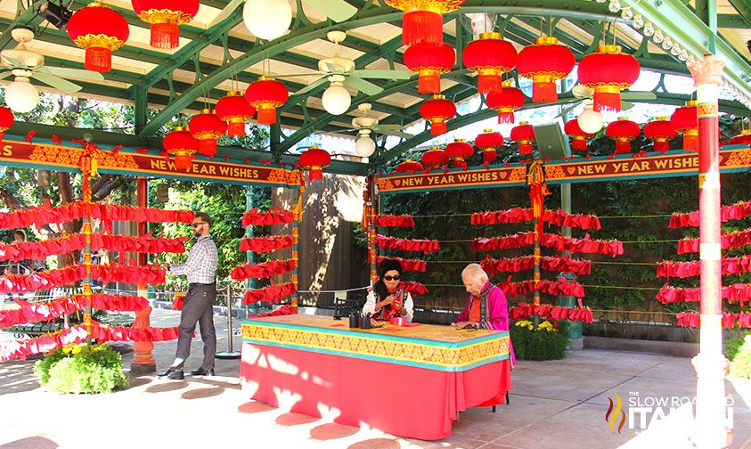 Asian senior citizens at Disneyland lunar new year celebration