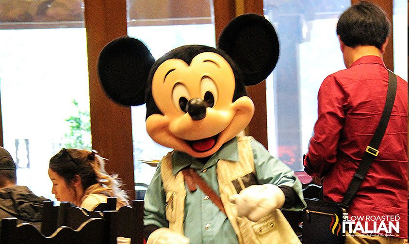 Mickey Mouse character wearing safari outfit at Disneyland