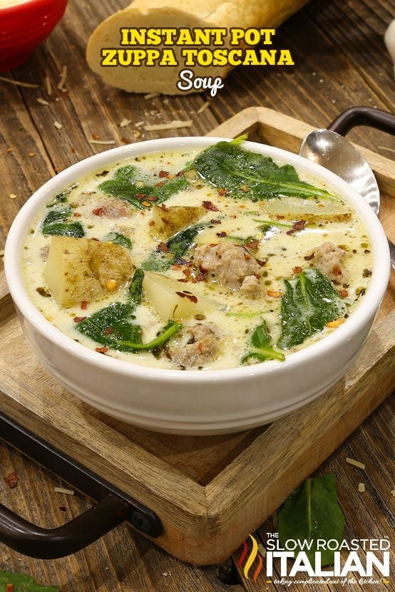 titled collage for instant pot zuppa toscana
