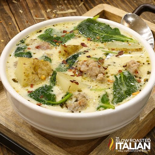 bowl of instant pot zuppa toscana