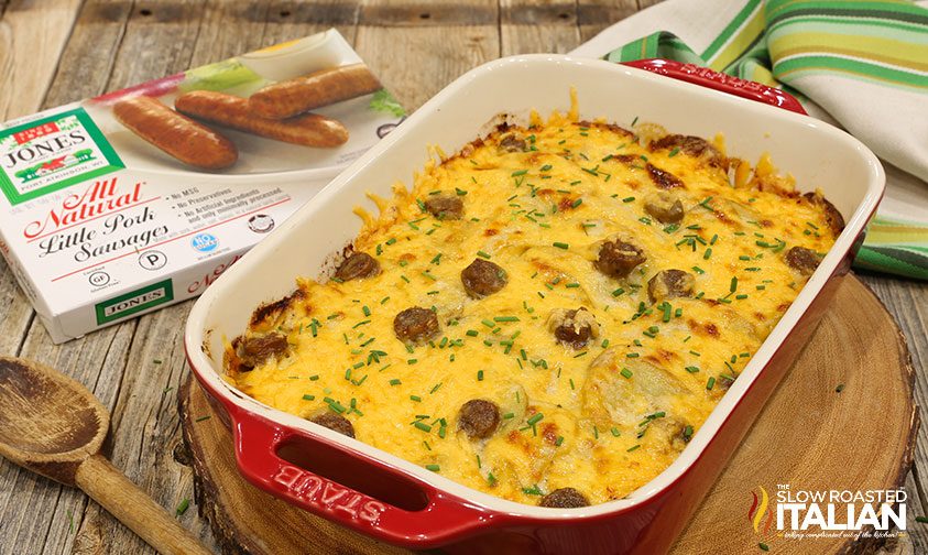 cheesy sausage scalloped potatoes -wide