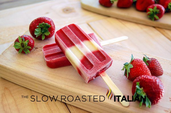 strawberry banana ice pops