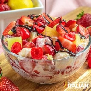 Bowl of Banana Split Cheesecake Salad