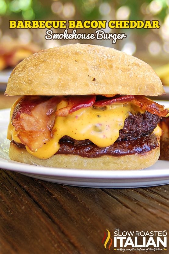 barbecue smokehouse burger on a plate