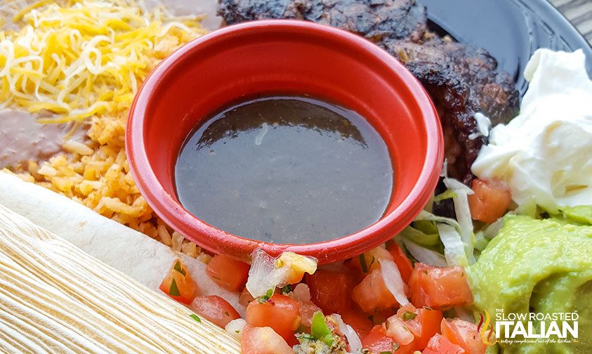 Mexican entrée from Cocina Cucamonga Mexican Grill at Pacific Wharf Disneyland