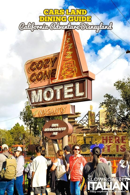 titled collage for Cars Land Dining Guide