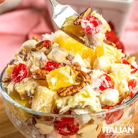 Millionaire Cheesecake Salad in a bowl