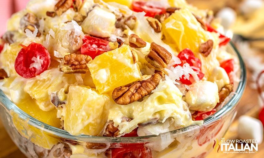 close up of millionaire cheesecake salad