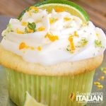 boozy margarita cupcakes with lime zest