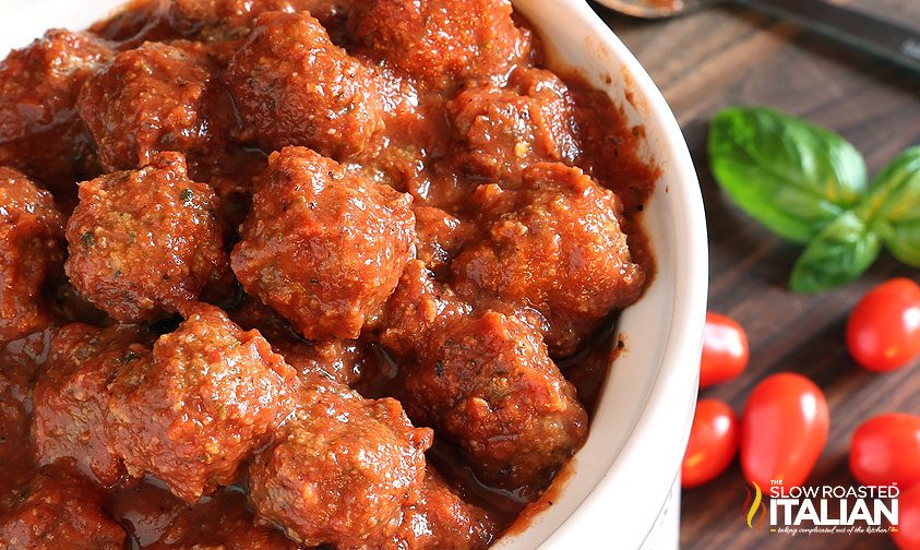 Crockpot Italian Meatballs and Marinara