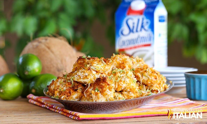 Coconut Lime Chicken Bites closeup