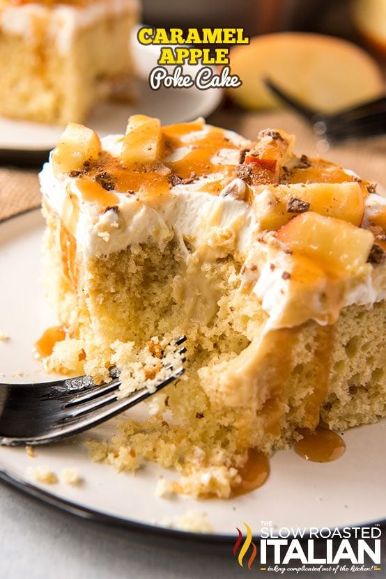 Caramel Apple Poke Cake