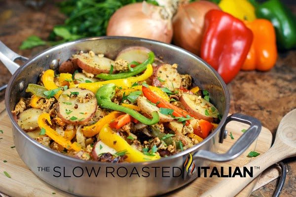 italian sausage and peppers skillet meal