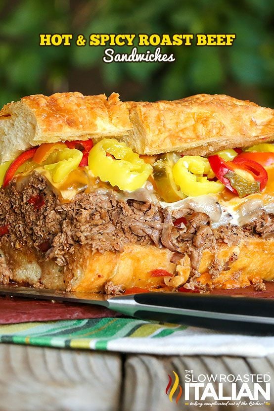 hot & spicy roast beef sandwich with peppers