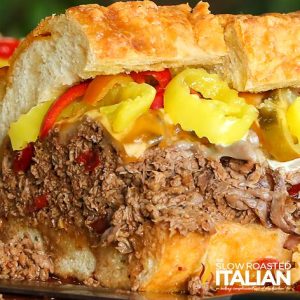 Hot & Spicy Roast Beef Sandwich with pickles
