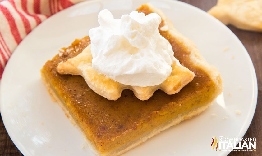 pumpkin slab pie on a plate