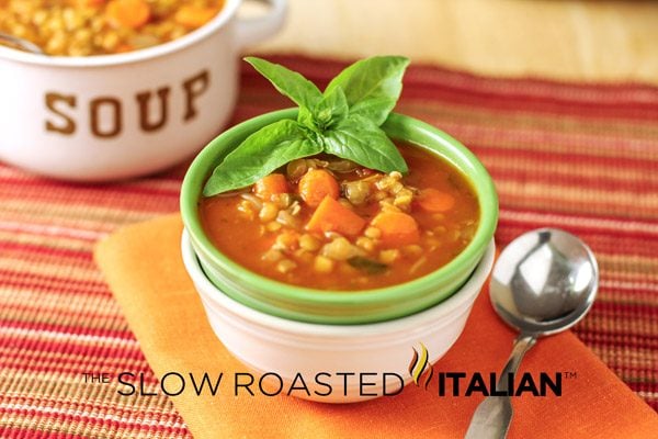 cup of italian lentil soup