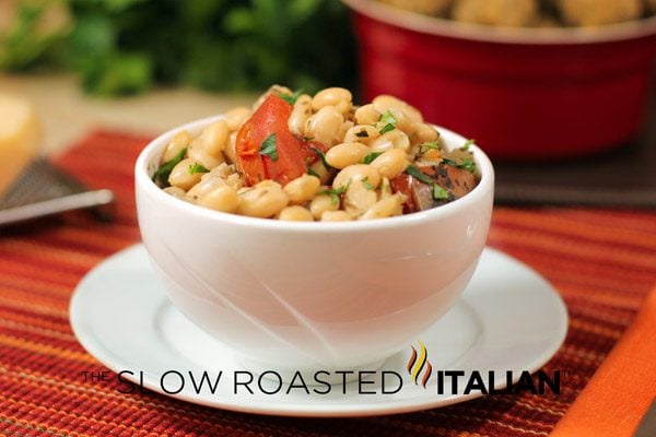 italian bean soup in bowl
