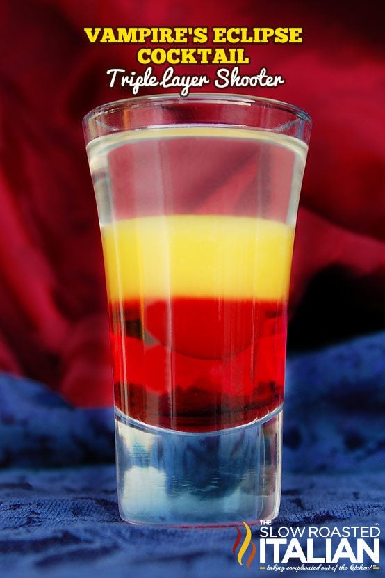 vampire's eclipse layered cocktail shot