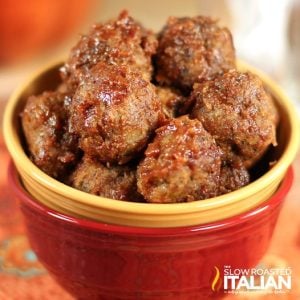 meatloaf meatballs in red bowl