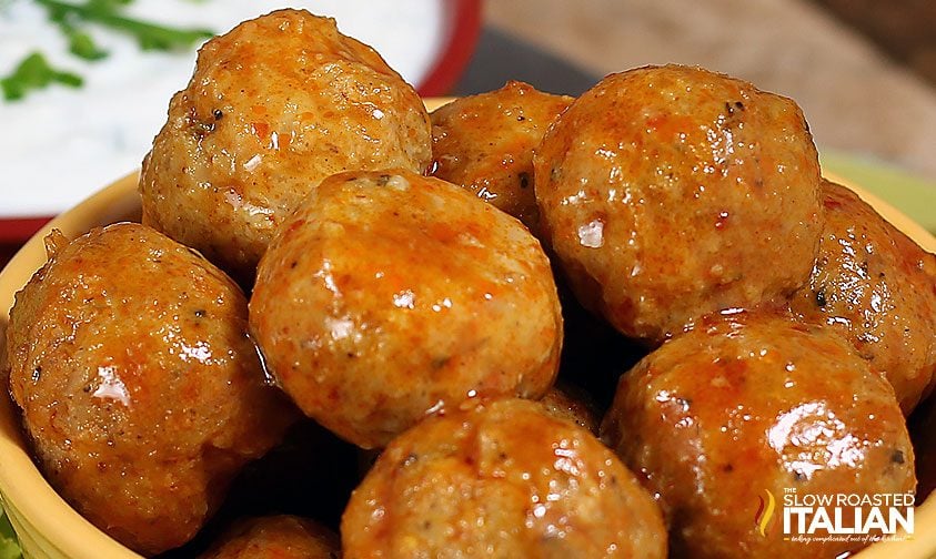 appetizer meatballs in serving dish