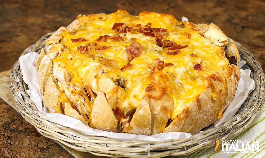 pull apart bread in basket