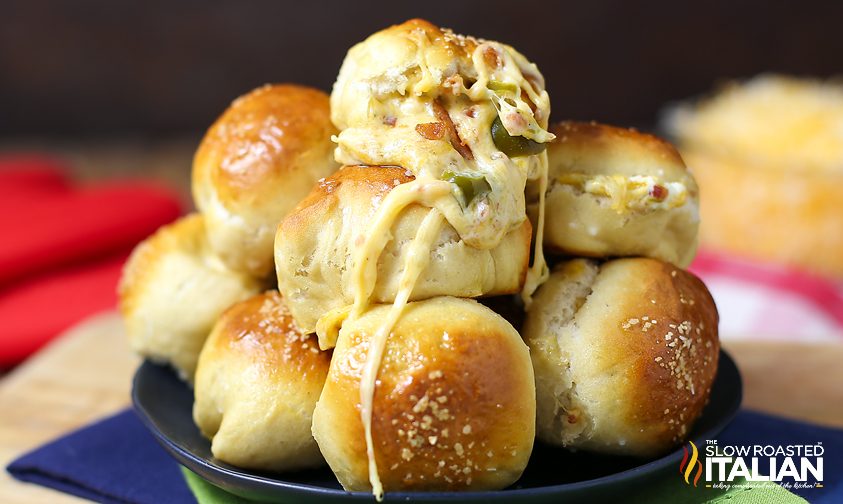 pretzel bombs stuffed with jalapeno cream cheese