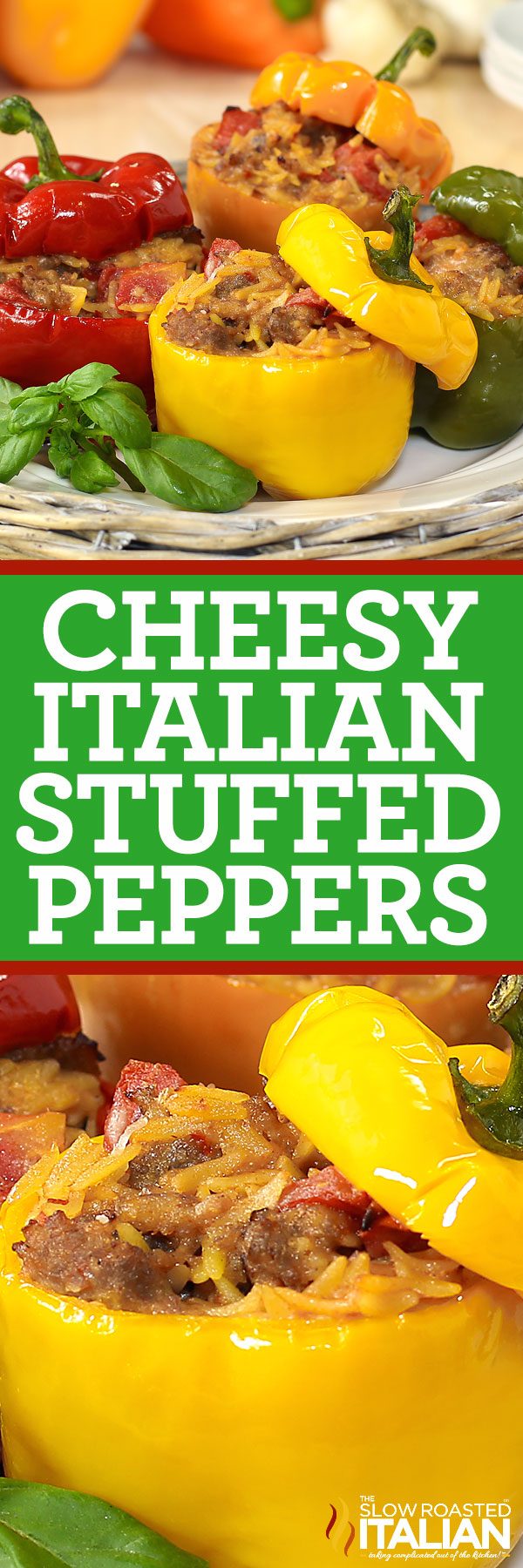 cheesy italian stuffed peppers -pin