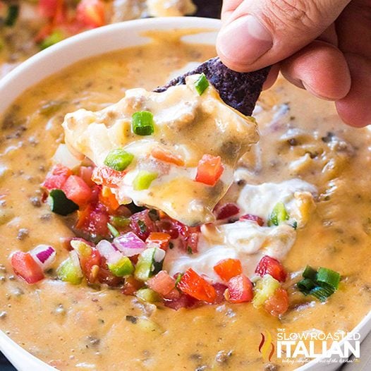 Slow Cooker Nacho Dip In Bowl