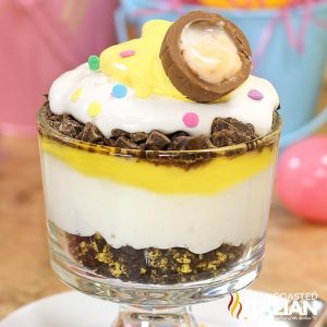 Clear Bowl of Cadbury Egg Inspired Easter Trifle