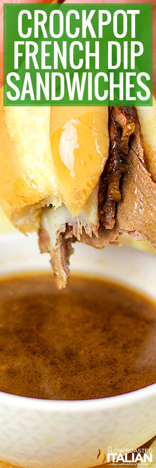 titled image (and shown): crockpot french dip sandwiches