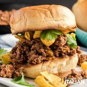 spicy Mexican ground beef sandwich