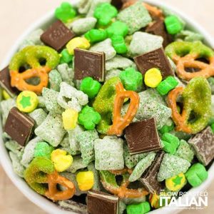 bowl of leprechaun munch snack mix