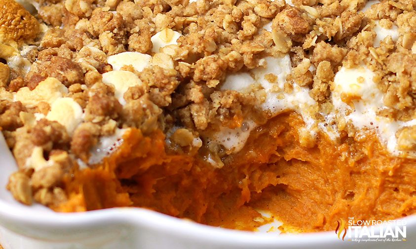 easter dinner sweet potato side dish, close up