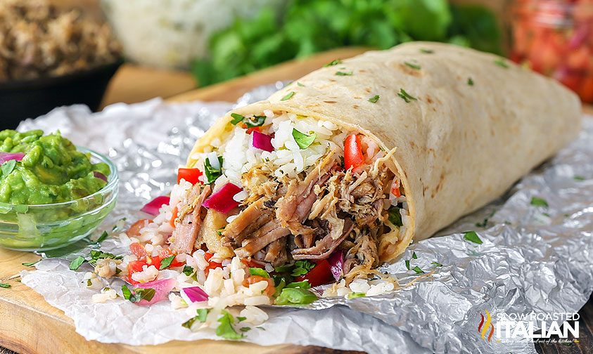 chipotle pork carnita on foil