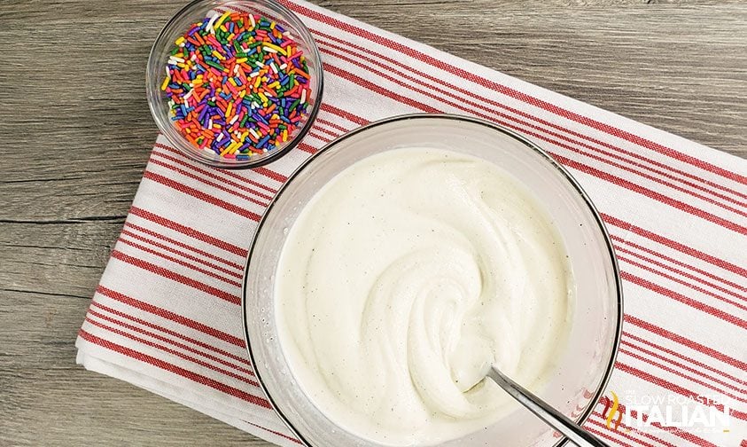 melted ice cream and sprinkles