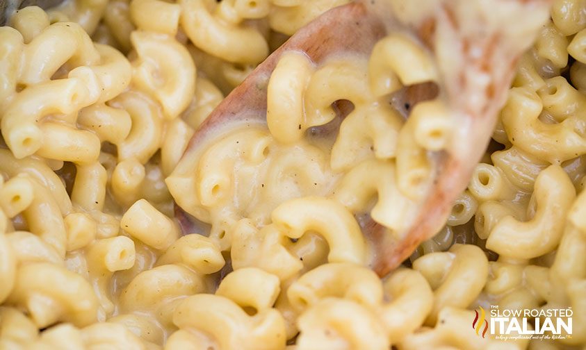 stirring instant pot mac and cheese