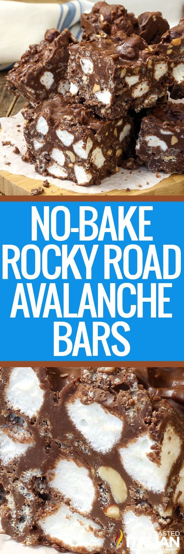 no bake rocky road avalanche bars -pin