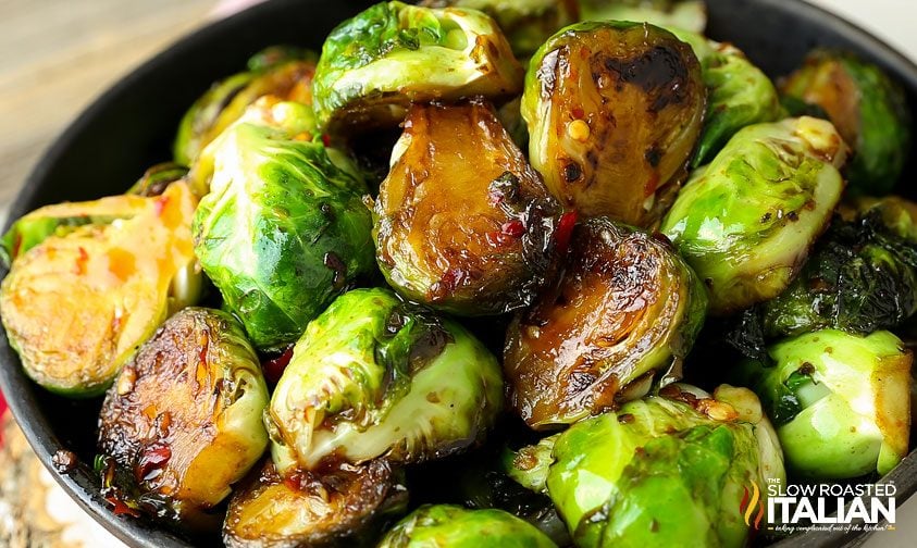 Pan-Fried Brussels Sprouts with Sweet Chili Sauce