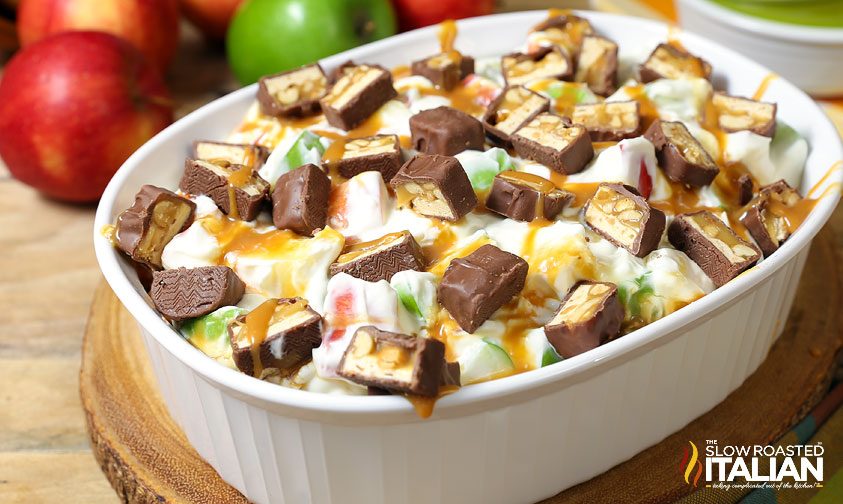 Snickers Caramel Apple Cheesecake Salad