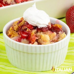 single serving strawberry dump cake